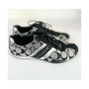 Coach Black and Silver Patterned Sneakers